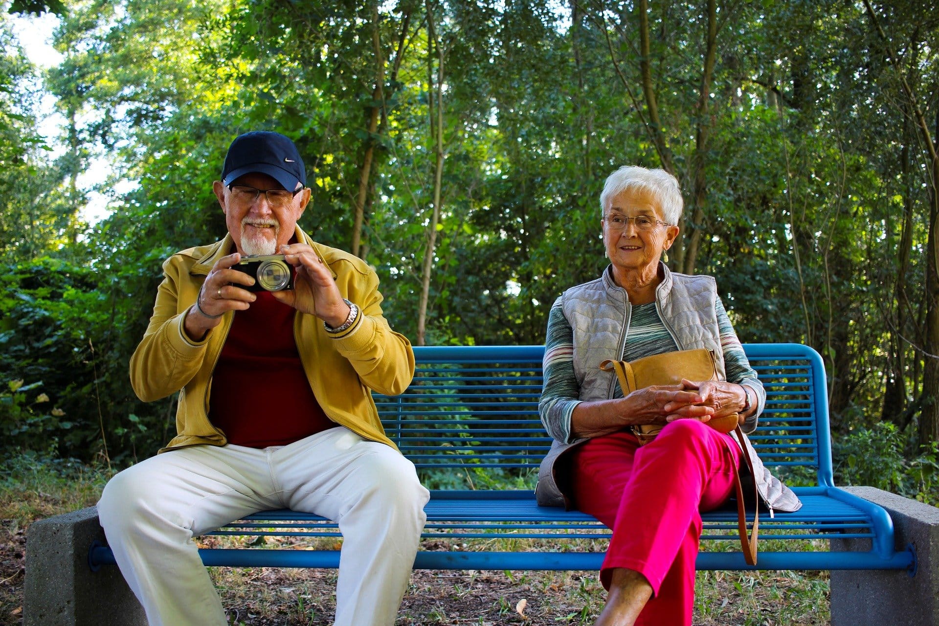 Old people smiling